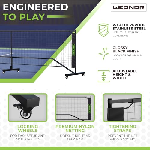 6 in 1 - Multi Sport Net - Pickleball Net, Badminton Net, Tennis Net, Outdoor Volleyball Net for Backyard - Regulation Size 22ft & Half Court 11ft - Patented Portable Pickleball Net & Driveway Nets