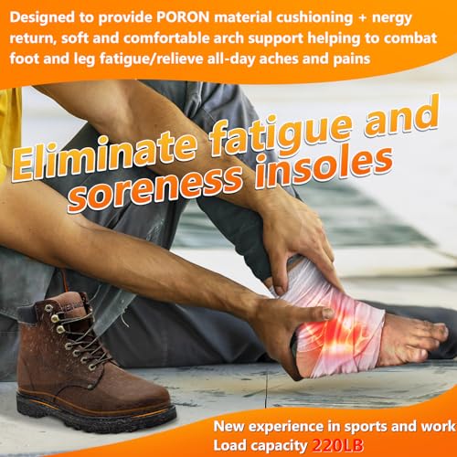 Work Boot Insoles for Standing All Day, High Arch Support Orthotic Shoe Inserts Relief Plantar Fasciitis, Flat Feet, Achilles Tendonitis - Women Men Walk Cloud Step Gel Insoles - L(Men's 9.5-10.5)