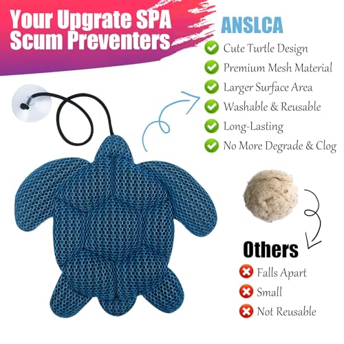 ANSLCA Hot Tub Scum Absorber, Scum Turtle Hot Tub Cleaner Hot Tub Sponges to Soak up Oils- Must Have Hot Tub Accessories for Adults Hot Tub Scum Sponge- Keeps Your Hot Tub Water Clean and Clear