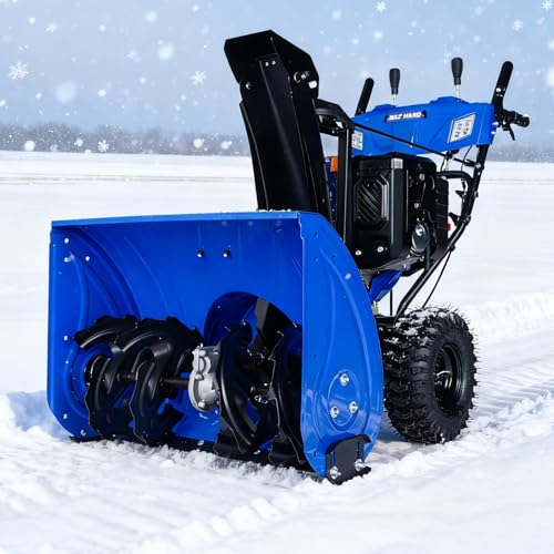 BILT HARD 28 Inch Gas Powered Snow Blower with Electric Start, 2-Stage Self-Propelled Snow Blower with 302cc Engine, Steering Control and LED Light, Self Propelled Snow Removal Equipment