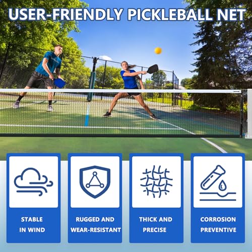 MegaGreen Surface Mount Pickleball System,Includes Two Heavy Duty Aluminum Pickleball Posts with Net for Indoor Or Outdoor Matches, Ideal for Pickleball