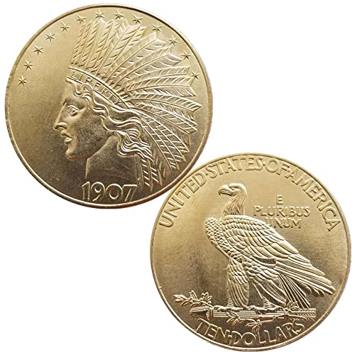 MarshLing Antique Liberty Indian Head Ten-Dollars Coin - Rare Coins Coins for Collectors Uncirculated Morgan Silver Dollars (Gold)