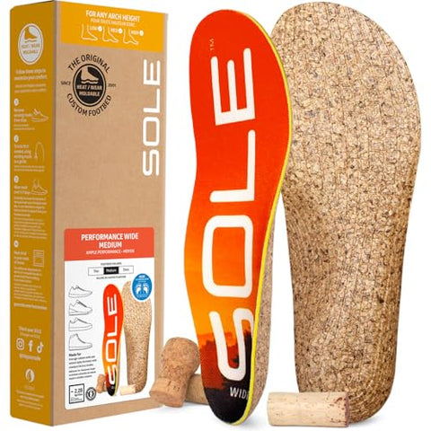 SOLE Performance Medium Wide Shoe Insoles – Orthotic Arch Support Inserts for Plantar Fasciitis Relief - Mens Size 11/Womens Size 13, 1 Pair