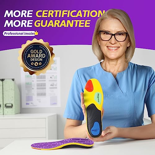TANSTC Insoles for Women Plantar Fasciitis Insoles Arch Support Shoe Insoles Men Orthotics Flat Feet Pain Relief Professional Sport Insoles Shock Absorption Work Boot Shoe Insoles,XS