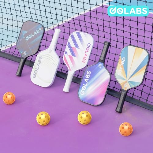 Golabs PB1 Pickleball Paddles Set of 2, Durable Fiberglass Surface& 16mm STR-Core Power Polymer Core, USAPA Approved, 8oz Lightweight & Comfort Anti-Slip Elongated Grip for Increased Power and Spin