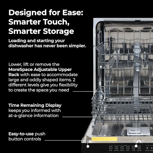 Kenmore 22-14599 24" Built-In Dishwasher - UltraWash, SmartWash, Sanitize Rinse, SmartDry and Leak Detection - 14 Place Settings - 51 DBA - ENERGY STAR Certified - 24" - Black
