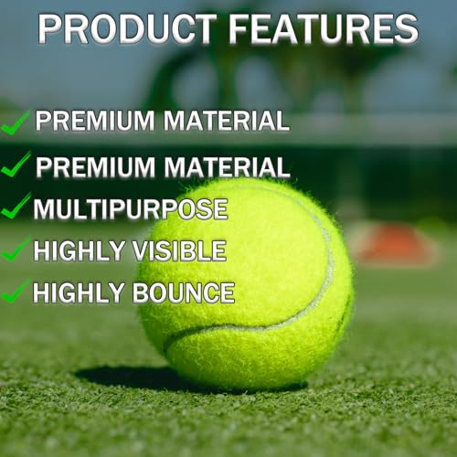 SHYUJAJIE Tennis Balls, 20 Pack Training Tennis Balls,High Elasticity Practice Tennis for Beginner, Exercise Playing Balls for Pet Dog (Yellow)