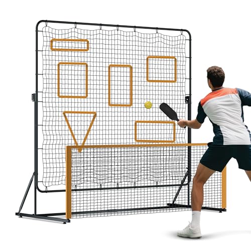 MR Pickleball Rebounder 6’x6’, Adjustable Angle & Height Pickleball Rebounder, Tennis Rebound Net, Pickleball Solo Training Equipment for Dinks Volleys Accuracy Coordination Kitchen Control