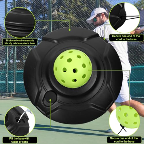 FeichangKeji Match Buddy Pickleball Trainer with String Sportastic Pickleball Practice Rebounder Accessories Training Aids and Equipment Indoor Hitting Trainer Machine Outdoor (Black)