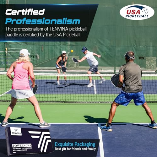 TENVINA Pickleball Paddles, 2025 POWERNOVA K29 Aramid and Carbon Textured Fiber Pickleball Paddle with TPP Honeycomb Core, Forceful Spin and Explosive Power of USAPA Approved Pickle Ball Paddles