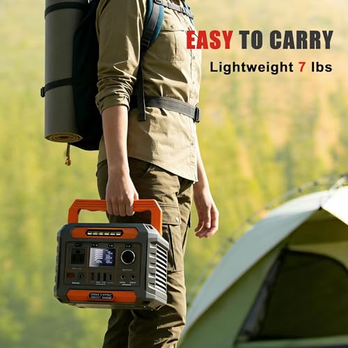 AWELTEC Portable Power Station 300W,78000Mah(288Wh) Lightweight Compact Solar Generator with AC DC USB Outlet,LED Light,Pass-Through Charging for Camping,Travel,Outdoors,Home Blackout