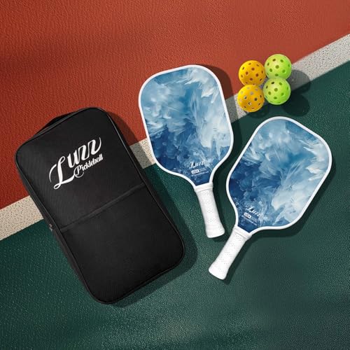 LUZZ Pickleball Paddles Set of 2, T700 Carbon Fiber Pickleball Paddle Sandblasted Surface with Honeycomb Core for Beginners Increased Spin Control Pickle Ball Rackets 2 Pack