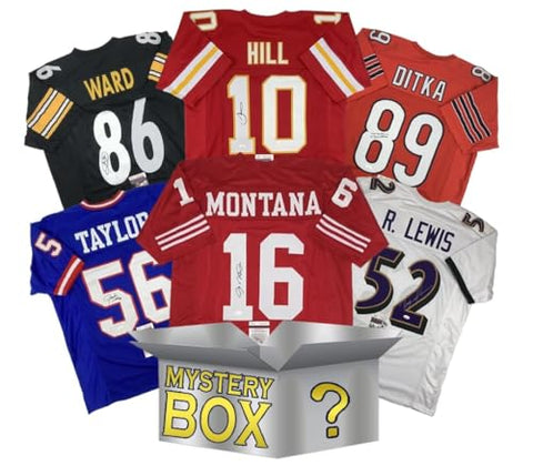 Autographed/Signed Football SILVER Series 1 Jersey Mystery Box with PSA JSA or Beckett COA