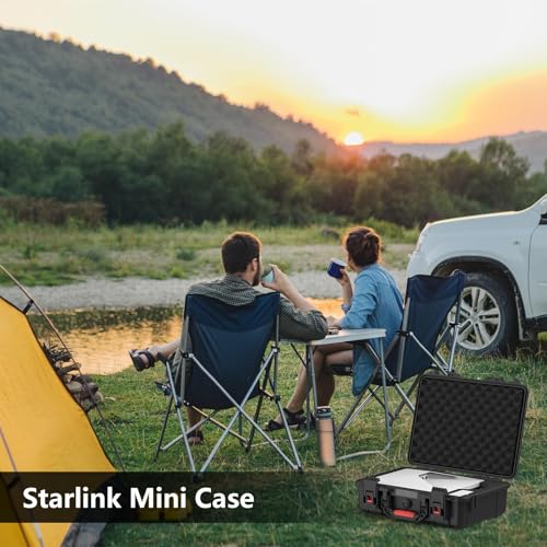MEKEET Starlink Mini Case, IP67 Waterproof Hard case Fits Star Link Mini Dish, Portable Shoulder Dual Carry Options with Precision Cut Foam For Starlink Accessories,Ideal for Travel and Camping