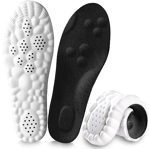 4D Cloud Insoles for Men and Women, Arch Support Insoles, Memory Foam Insoles, Steppers Insoles Shock Absorption and Cushioning Sports Shoe Insoles for Foot & Joint Support (Men 9-11 | Women 11-13)