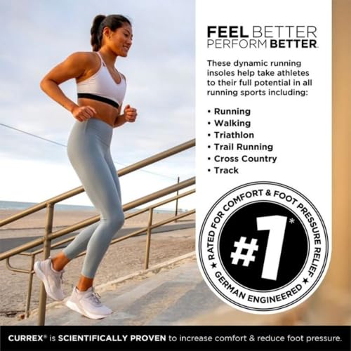 CURREX RunPro Insoles for Running Shoes, Arch Support Inserts to Help Reduce Fatigue, Prevent Injuries, Boost Performance for Men & Women (Medium Arch, Size Large)