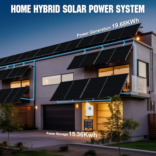 ECO-WORTHY Home Off-Grid Solar Power System: 10KW 120V/240V Output+ 15.36kWh UL1973&UL9540A Certified Lithium Battery (3 * 48V100Ah)+ 4920W Solar Panel (12 * 410W)，Complete Off-Grid Solar Kit