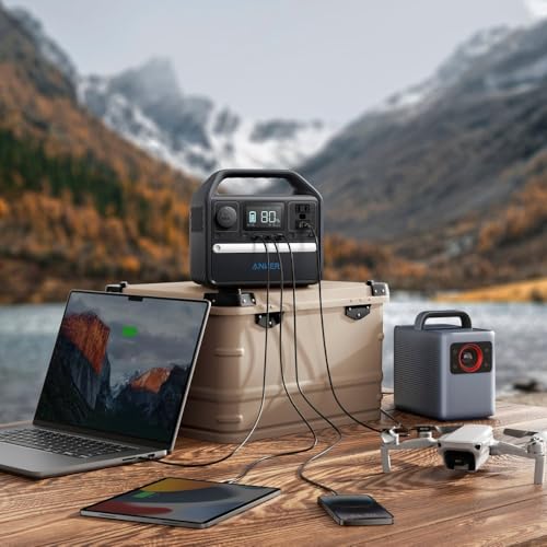 Anker 522 Portable Power Station, 299Wh Solar Generator (Solar Panel Optional), LiFePO4 Battery Pack, 300W (Peak 600W) PowerHouse, 6 Ports, 2 AC Outlets, 60W/20W USB-C PD Ports, LED for Camping and RV