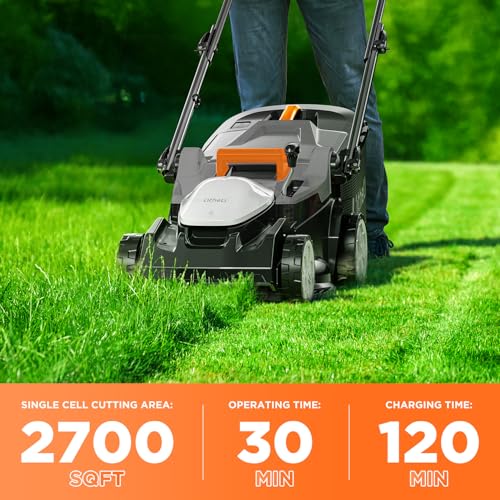 Litheli 40V (2 x 20V) 16" Electric Lawn Mower Cordless, Walk Behind Lawn Mower with 6-Height Adjust, Portable & Lightweight Push Battery Powered Lawn Mower (2 * 4.0AH Batteries Included)