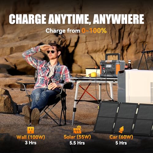 BALDR Portable Power Station, 330W(660W Peak) Solar Generator, 288Wh Solar Power Bank 120V Pure Sine Wave AC Outlet, 78000mAh Backup Lithium Battery for Home CPAP Camping Travel Outdoors Emergency
