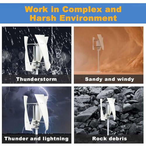 Wind Turbines，6000W 8000W 9000W 10000W No Noise Vertical Magnetic Levitation Upright Wind Turbine, 12V 24V 48V with 3 Blades for Home Use Vertical Axle Wind Turbine,10000W-48V