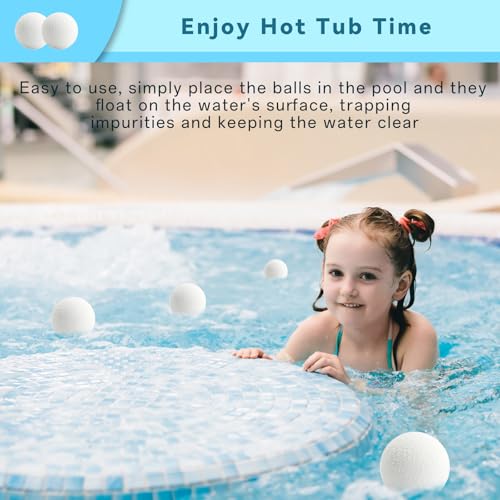 JRQHF Absorber Balls of Scum for Spas Hot Tub, Reusable 3 Inch Hot Tub Absorber Ball of Scum, Washable Hot Tub Oil Spa Absorber Ball of Scum, Spa Sponge Balls for Scum Removal,White, 4 Pack