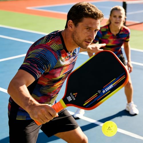 VAHKN Pickleball Paddles |16MM Carbon Fiber Pickleball Paddle | High-Spin Textured Surface & Vibrant Gradient Edge | USAPA Approved Racket for Ultimate Power,Control & Precision (Orange 1PCS)