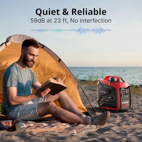 AMERISUN Portable Inverter Generator 2500W Gas Powered, Long Runtime Gas Generator for Home Backup, Emergency, Camping, EPA Compliant 2025 Version