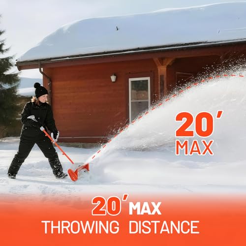Litheli Cordless Snow Shovel 20V, 13-Inch Lightweight Electric Power Shovel for Snow Removal, Includes 4.0 Ah Battery, Easy to Use Snow Blower for Driveways, Sidewalks, Decks & Patios