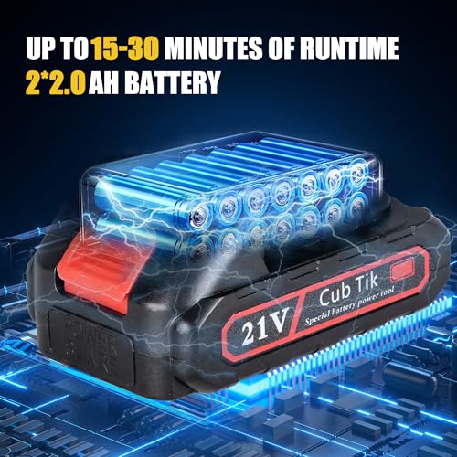 Cordless Weed Wacker Electric Weed Eater 12" 20V String Trimmer Battery Operated with 8 Pcs Spool Trimmer Lines and 1 Spool Cap 2.0Ah Batteries Fast Charger