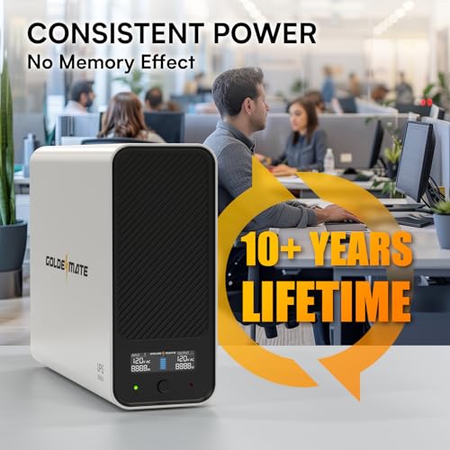 GOLDENMATE 1000VA/600W Lithium UPS Battery Backup and Surge Protector, Backup Battery Power Supply with LiFePO4 Batteries(153.6 Wh), Sinewave UPS System, 10 Years Lifespan, 8-Outlets, LCD Display