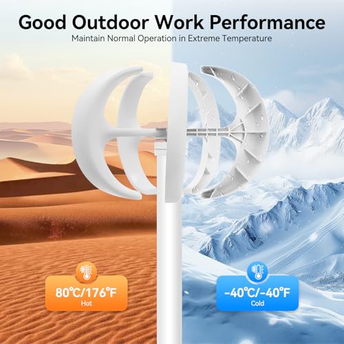 CRYBY Wind Turbine Generator, 600W 24V Automatic Windmill Power Generator Home Wind Turbine System with Controller and 5 Blades, Home Windmill Power Equipment Kit for Boats, Gazebos, Chalets
