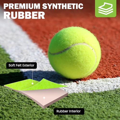 FURWEY 24 Pack Tennis Balls,Thickened Tennis with Mesh Bag for Transport,High Elasticity Training Balls for Beginner, Playing Balls for Dogs