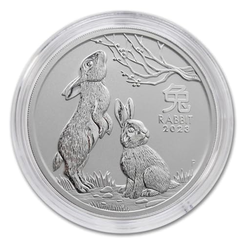 2023 P 2 oz Silver Australian Lunar Series III Year of the Rabbit Coin (in Capsule) Brilliant Uncirculated $2 Seller BU