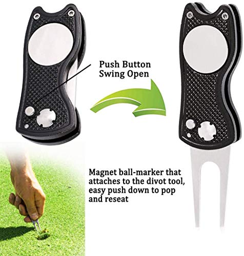 ToVii Golf Towel Microfiber Waffle Pattern Golf Towel | Brush Tool Kit with Club Groove Cleaner | Golf Divot Tool Accessories for Men