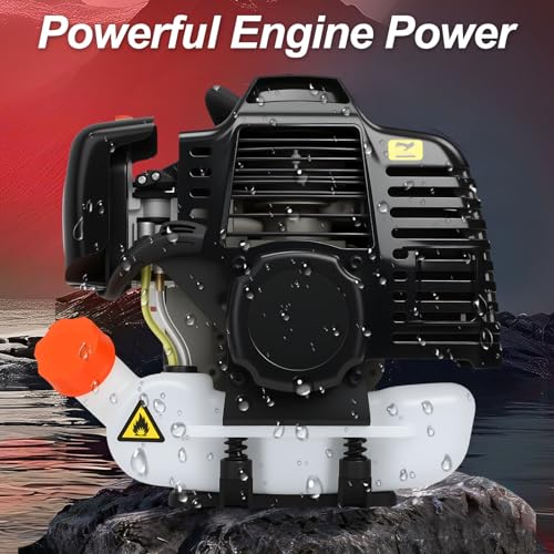 6-in-1 Gas Weed Wacker with Hedge Trimmer, 52CC 2-Stroke String Trimmer/Weed Trimmer/Brush Cutter/Edger, Weed Eater Gas Powered with Extension Pole – Weed Trimmer for Lawn & Garden Care, Orange