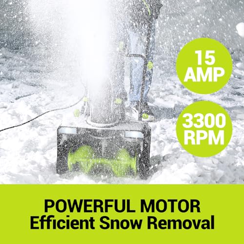 Corded Snow Blower:15A Motor, 20-Inch Electric Snow Blower, Electric Snow Shovel with 25ft Throwing Distance, Dual LED Lights, 3300rpm Snow Thrower DEKOPRO