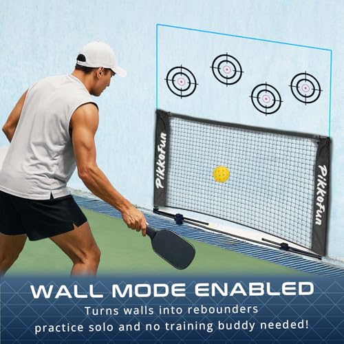 PIKKOFUN Mini Pickleball Net (5 FT Wide), Small Portable Dink Practice Net for Indoor & Outdoor, 60-Second Tool-Free Setup, Carry Bag Included, Pickleball Gifts for Women & Men, Black Net