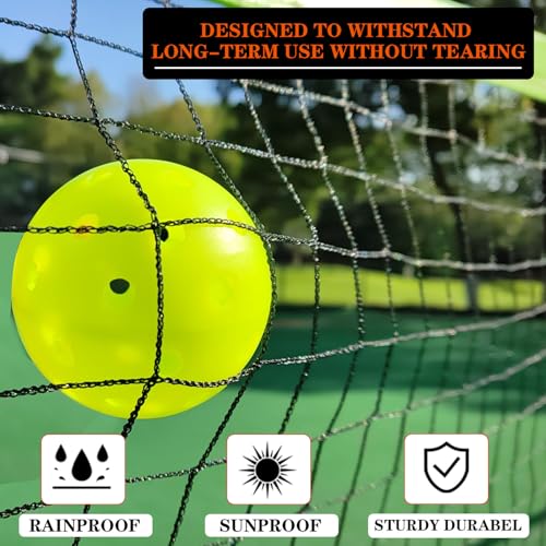 Portable Pickleball Net for Driveway, 22FT Regulation Size Pickle Ball Net with 4 Outdoor Pickleballs and Carry Bag, Weather Resistance Strong Steel Frame