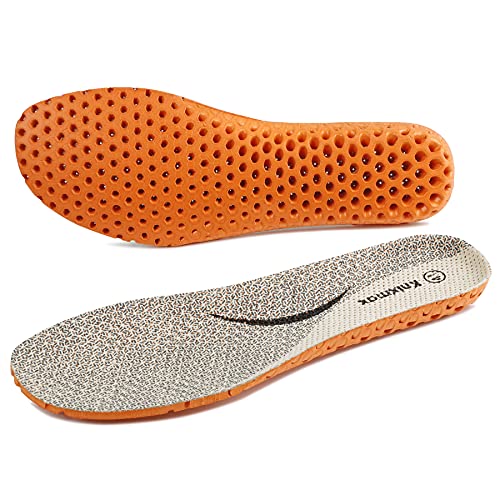 Knixmax Men's Sport Shoe Insoles, Orthotic Running Inserts with Arch Support, Breathable Cushioning Sneaker Soles, Comfort Pigskin Leather Insole for Hey Dudes EU 43