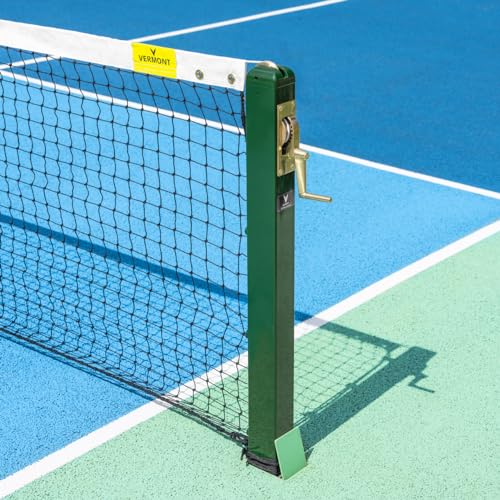 Vermont Pickleball Posts [Regulation Size] - Round or Square Posts, Optional Ground Sockets | Green, Black or Blue | For Hard or Grass Surfaces | POSTS ONLY (Square, Green, Without Ground Sockets)