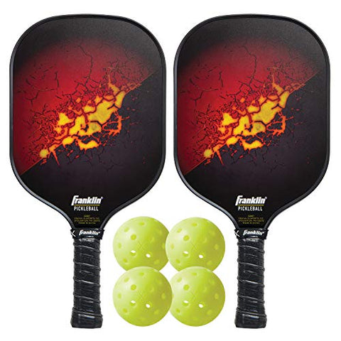 Franklin Sports (2 Paddle and (4) X-40 Outdoor Pickleball Set - Polypropylene Core - Fiberglass Surface