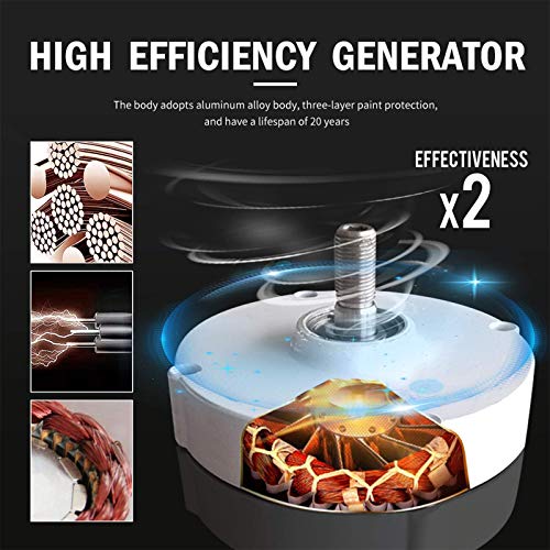 12000W No Noise Vertical Axis Wind Turbine Generator,220V 12V 24V 48V Magnetic Levitation Wind Turbine with MPPT Controller for Home Street Lighting(White),220v