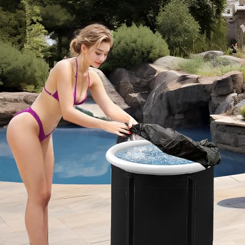 KQSNGB Ice Bath Cover Lid, Cold Plunge Cover for Indoor Outdoor, Made of Oxford Nonwoven Fabric (Black)