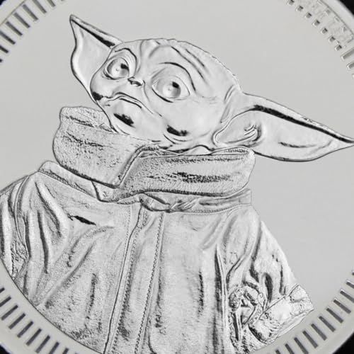 2023-1 oz Niue Silver Star Wars Mandalorian Baby Yoda Grogu Coin by The New Zealand Mint Brilliant Uncirculated with Certificate of Authenticity $2 Seller BU