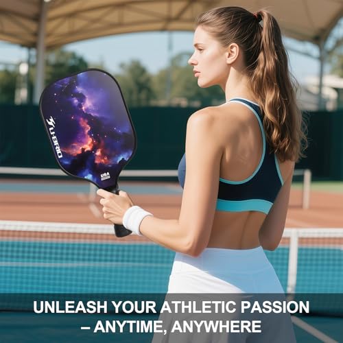U-BRIO Pickleball Paddles USAP Approved | 16MM Max Sweet Spot | 5-Layer Fiberglass & Edge Guard | PP Honeycomb Shock Absorption | High Forgiveness | Beginner-Friendly Value Bundle