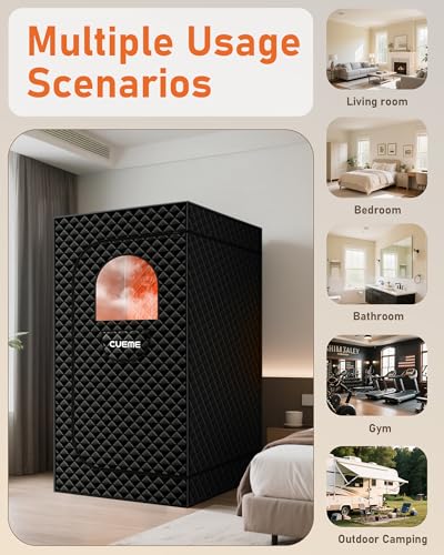 Portable Steam Sauna for Home with 3L 1200W Steamer, 9-Level Remote Control, Foldable Chair & Extra-Large Tent (2.6’ x 2.6’ x 5.9’) – Personal Sauna Box for Relaxation and Comfort