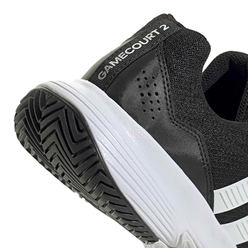 adidas Men's Gamecourt 2 M, Black/White/Silver Metallic, 10.5