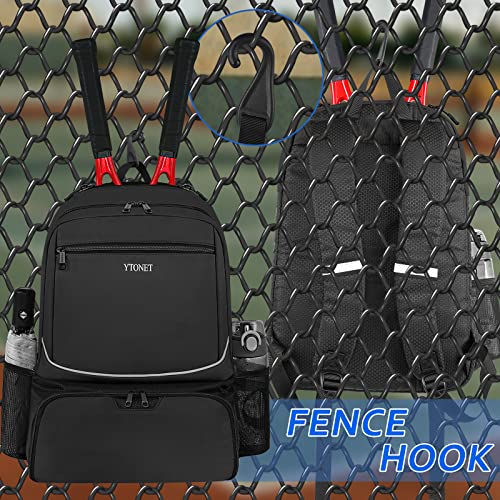 Ytonet Tennis Bag Tennis Backpack for Women Men 2 Rackets with Insulated Pocket Ventilated Shoe Compartment