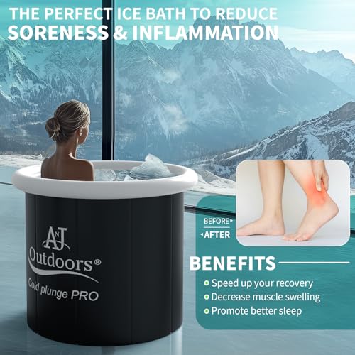Cold Plunge PRO Next-Gen Cold Plunge Tub for Athletes | Integrated Pole-free Insulation Wall Ice Bath Tub/Ice Pod | Extra Large Outdoor/Indoor Recovery Portable Bathtub